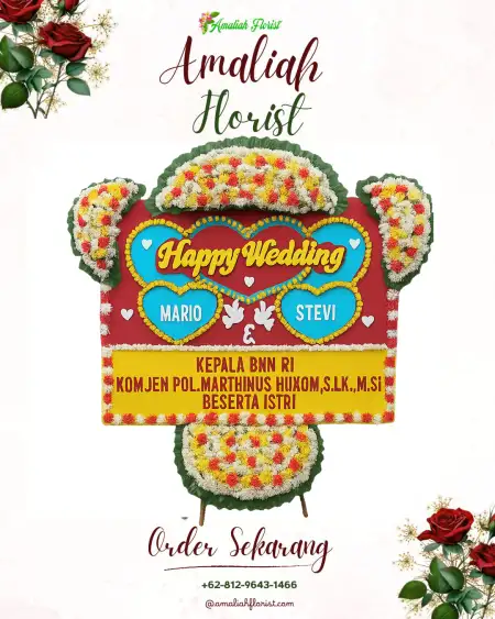 Papan Bunga Pernikahan Bulu Sari